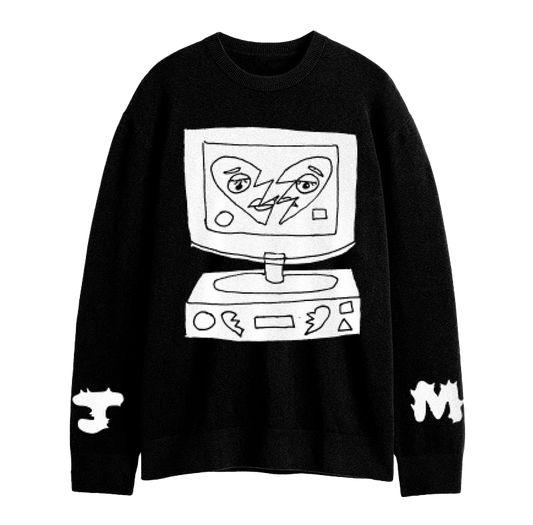 Broken Heart Woven Black Jumper