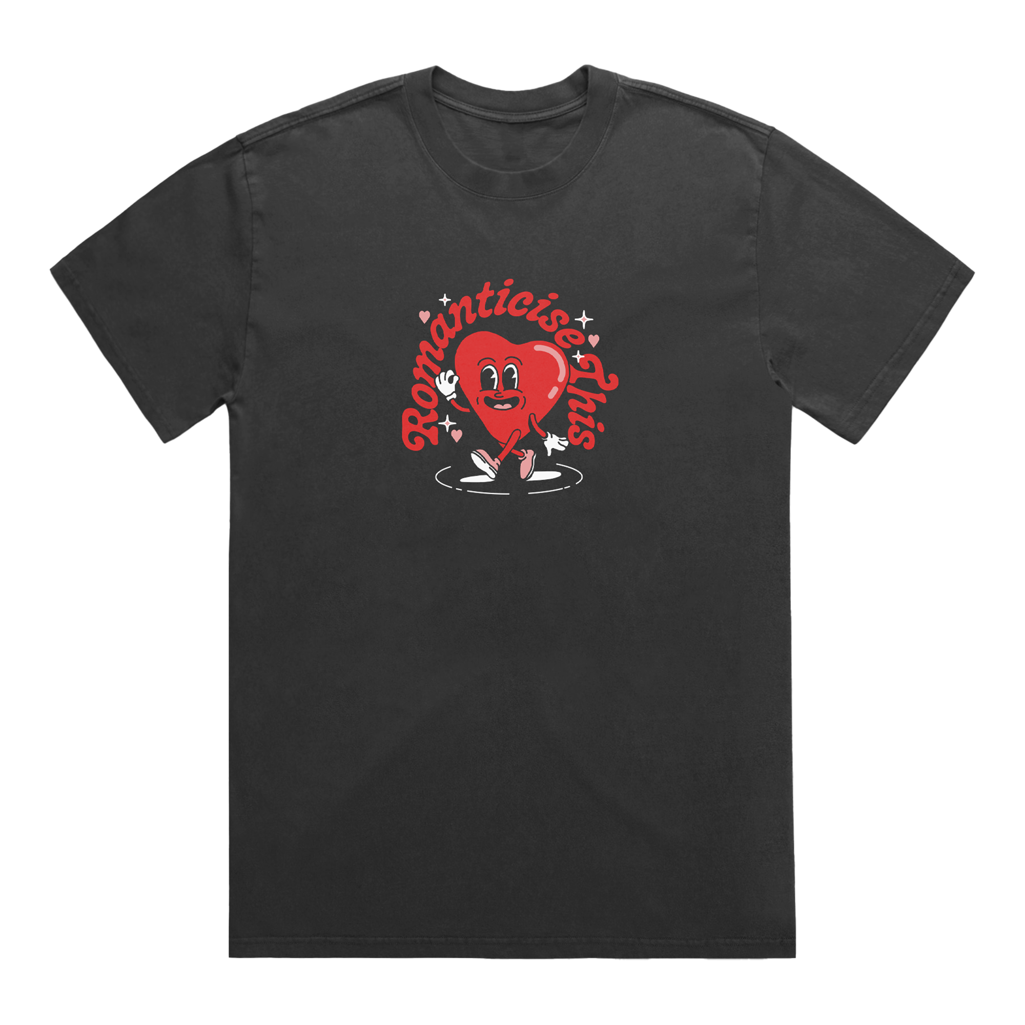 Romanticise This Valentine’s Heart Vintage Black T-Shirt