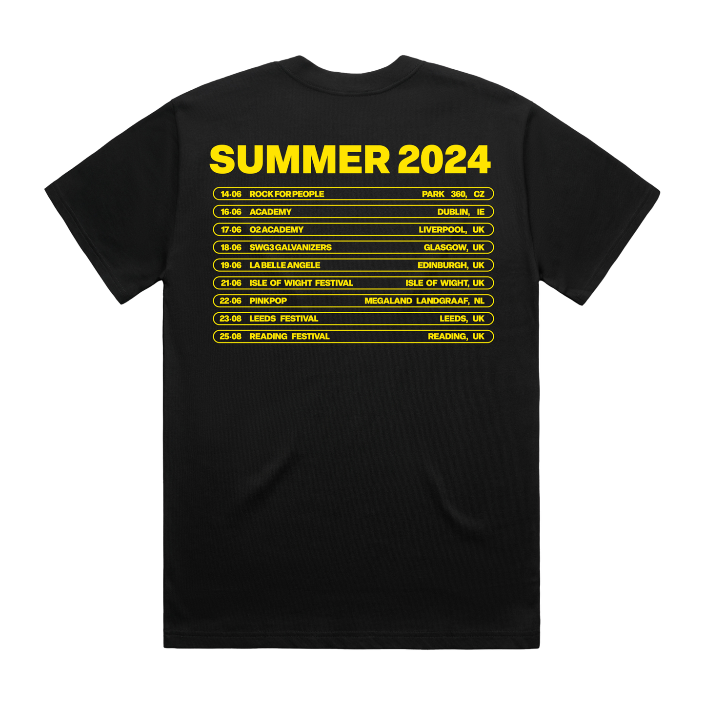 UK EU 2024 Tour Black Tee